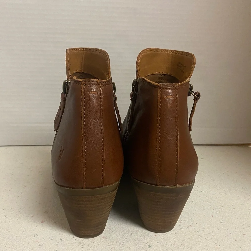 Frye Judith Double Zip Leather Ankle Boot Size 10